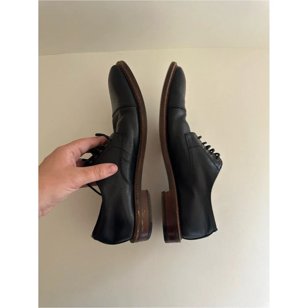 Blake McKay T9 black leather cap-toe oxford
